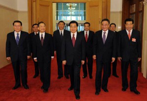 President Hu Jintao and his standing committee at the National People’s Congress in March