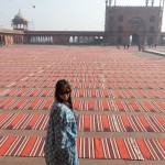 Hong Ying in Aurangzeb's Mosque, Old Delhi