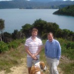 With Sasha Mckinnon and Daphne above Double Bay on the path to Cook’s Lookout