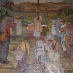 Mosaic of Partisans at prayer in the crypt of the Cathedral di San Emidio in Ascoli Piceno